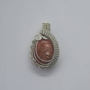 gold stone oval necklace handmade andean art