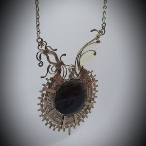 Onyx with moonstone necklace