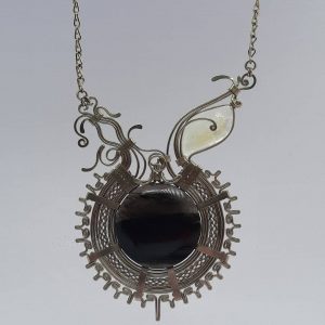 Onyx with moonstone necklace alpaca